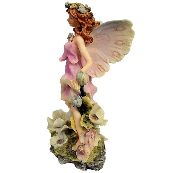 Vintage 90s Pink Ceramic Forest Fairy Figurine Home Decor Accent Fantasy Room - Picture 5 of 15